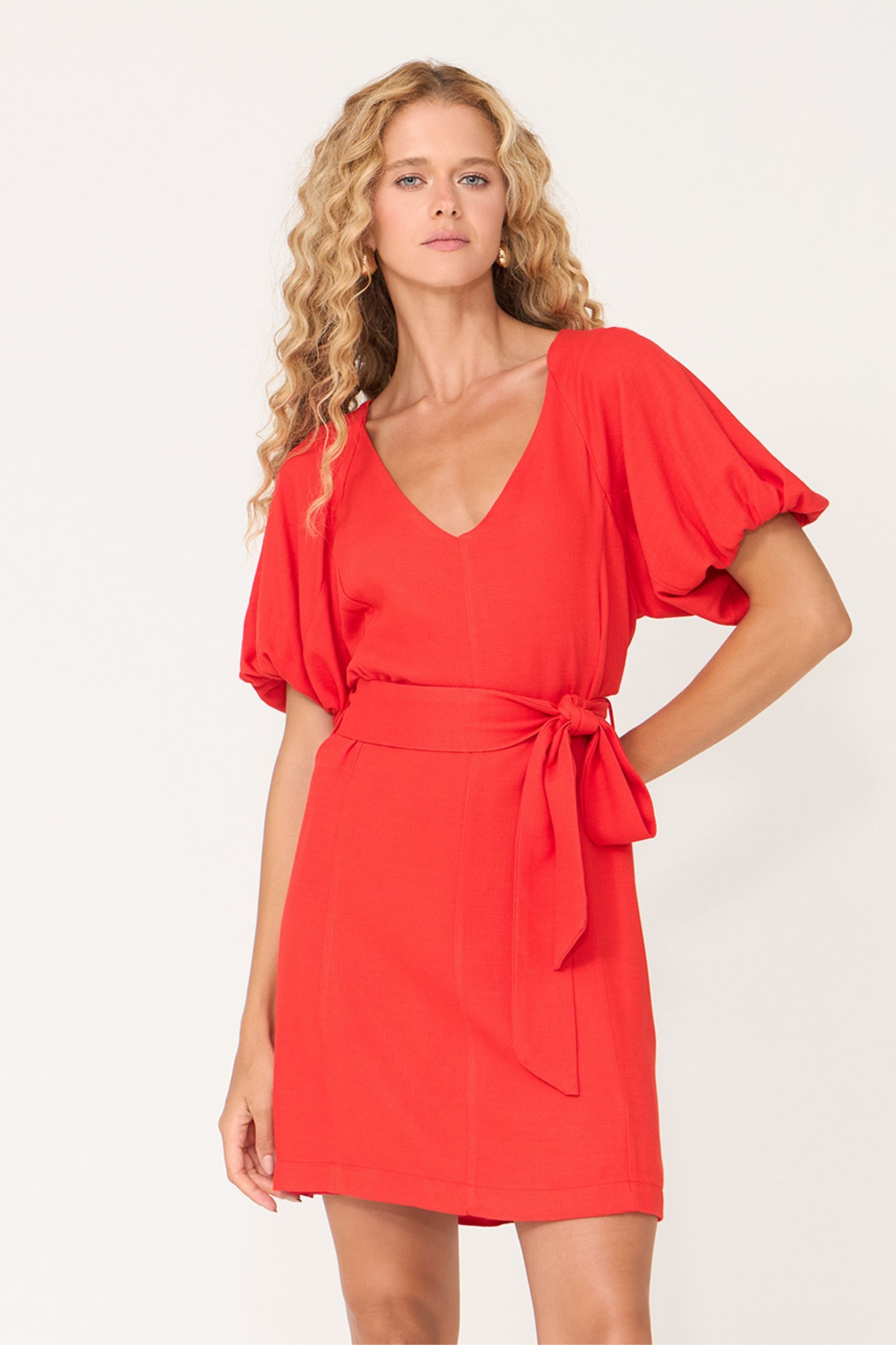 REST0124 - VESTIDO CURTO MANGA BUFANTE