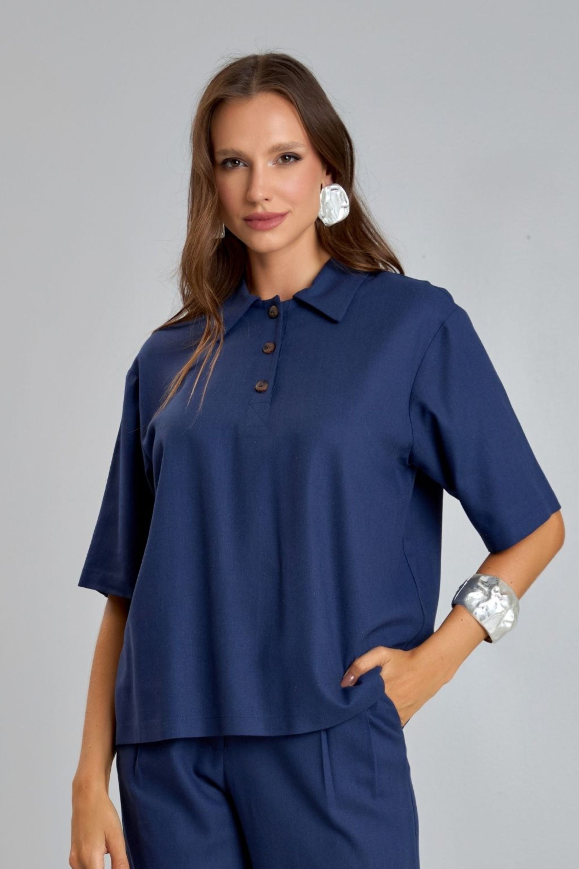 REST0756.1 - BLUSA GOLA POLO COM BOTÕES