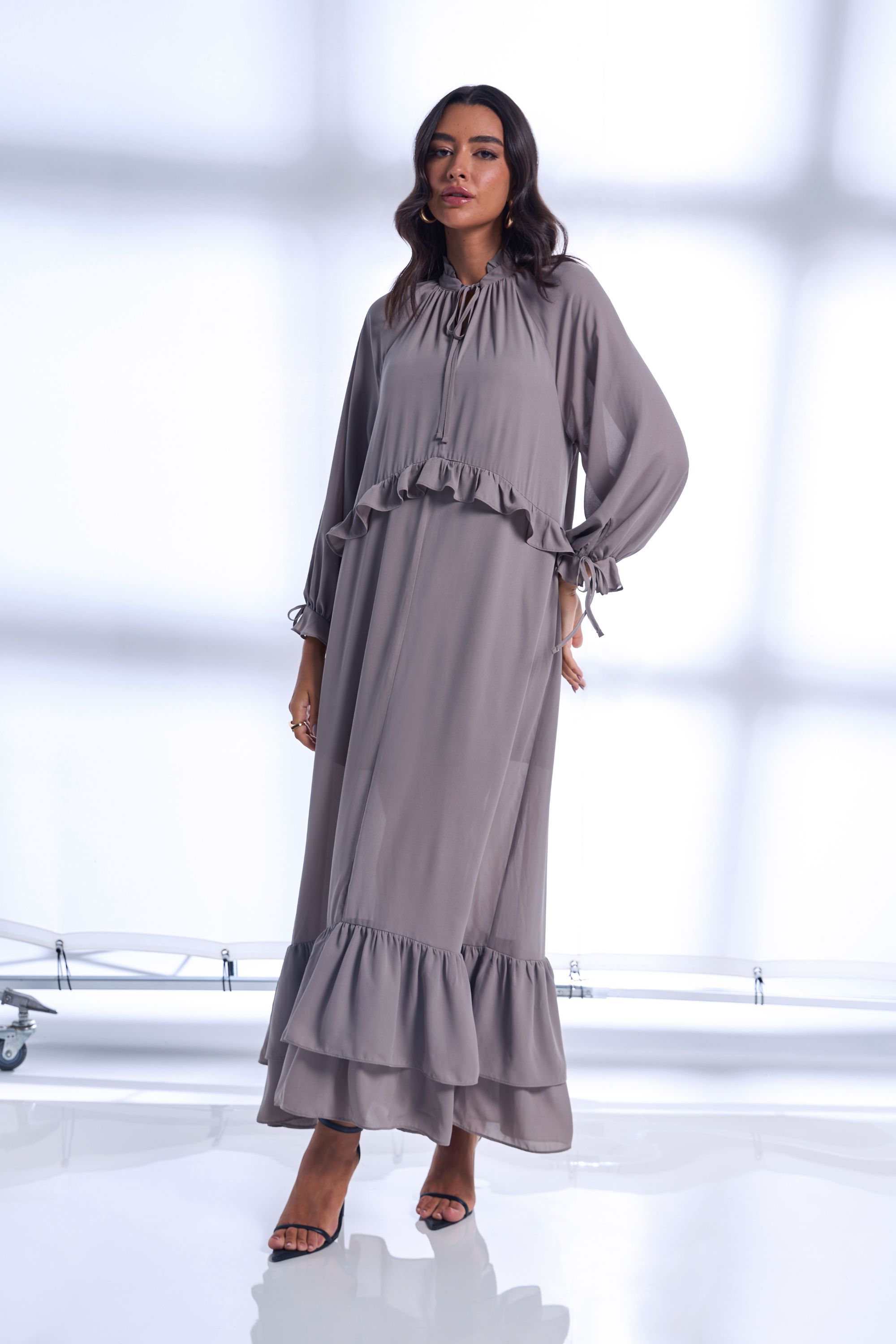 REST0872 - VESTIDO LONGO COM BABADO