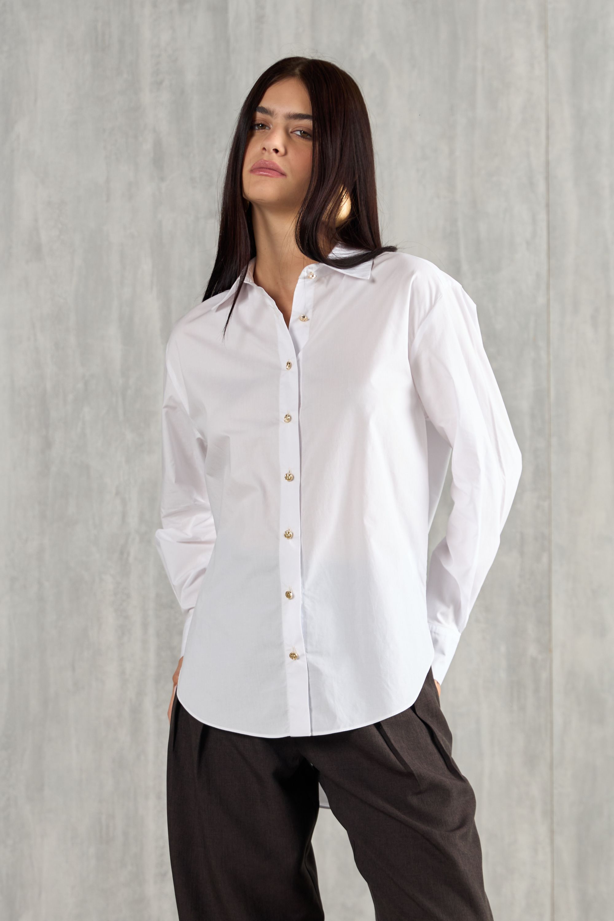 REST0928 - CAMISA TRICOLINE COM BOTÃO JOIA
