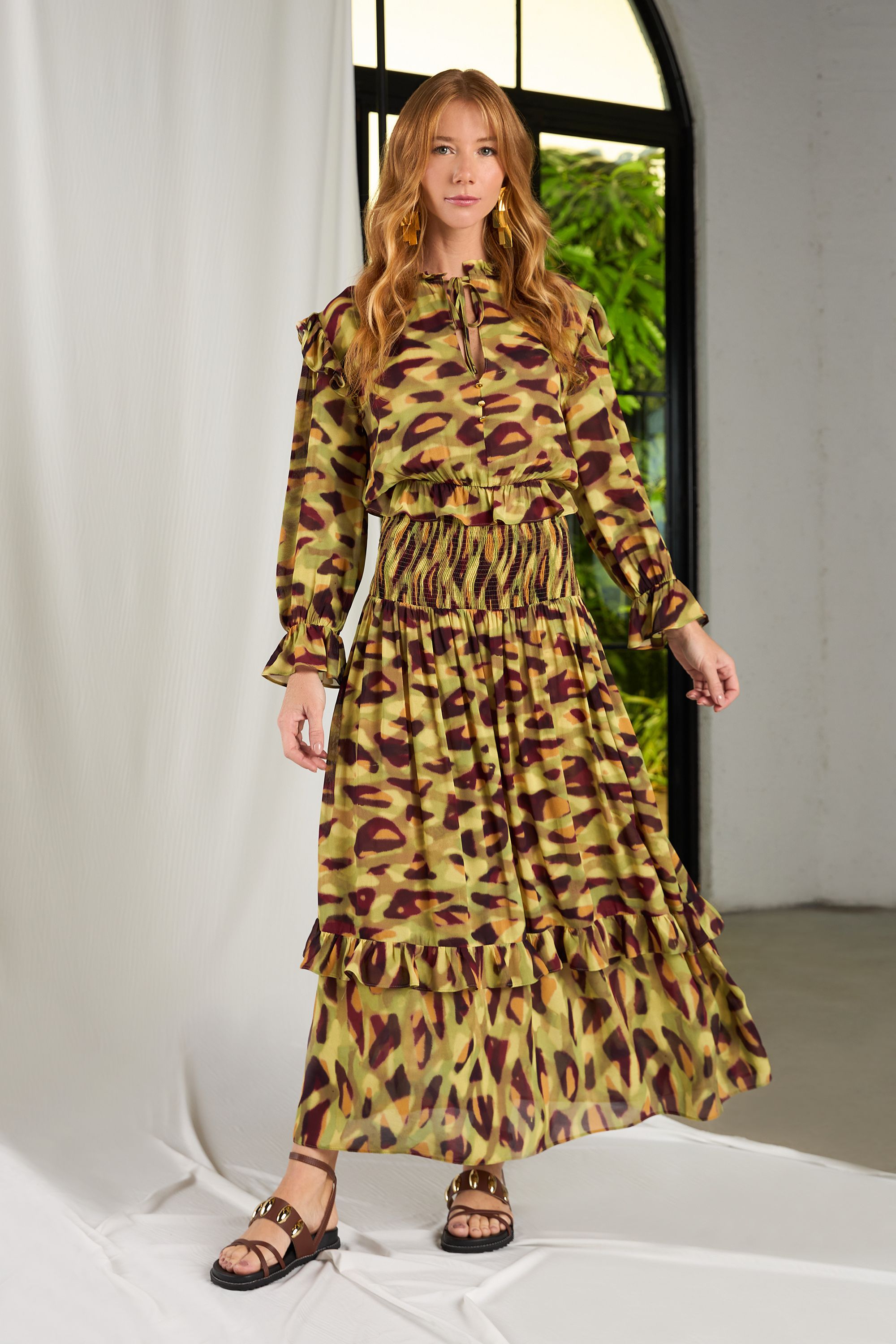 REST0979 - VESTIDO LONGO ESTAMPADO